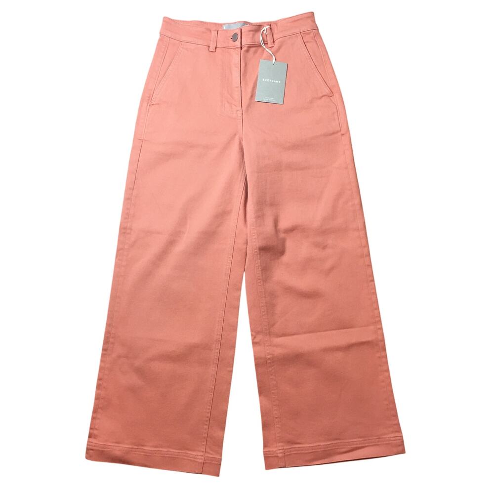NWT Everlane The Wide-Leg Crop Pant in Coral/Salmon Pink Size 4